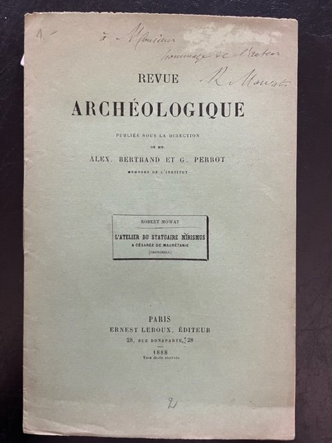 L'atelier du statuaire Mirismus a Cesaree de Mauretanie (Cherchell)