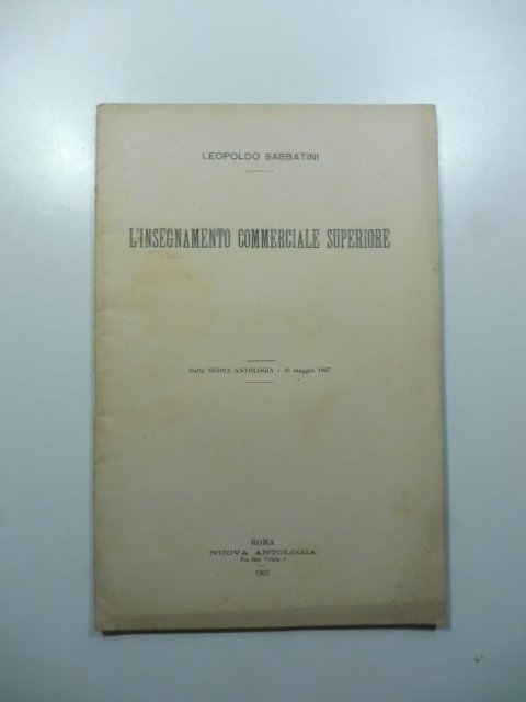 L'insegnamento commerciale superiore
