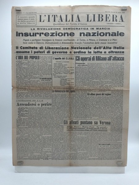 L'Italia libera. Quotidiano del Partito d'Azione. Anno III. N. 7. …