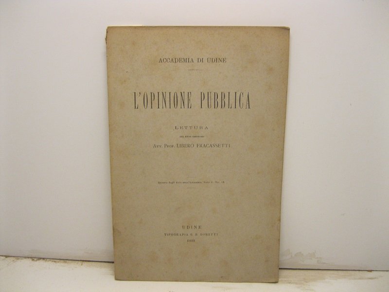 L'opinione pubblica. Accademia di Udine. Lettura. | Immagine principale