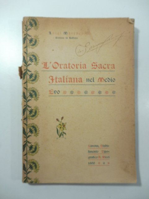 L'oratoria sacra italiana nel Medio Evo