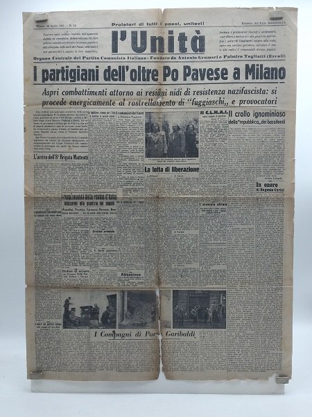 L'Unita'. Organo centrale del partito Comunista italiano. Milano, 28 aprile …