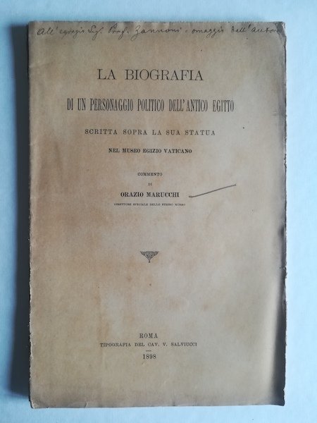 La biografia di un personaggio politico dell'antico Egitto scritta sopra …