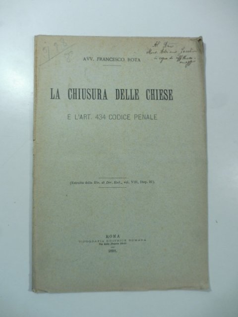 La chiusura delle Chiese e l'art. 434 Codice penale