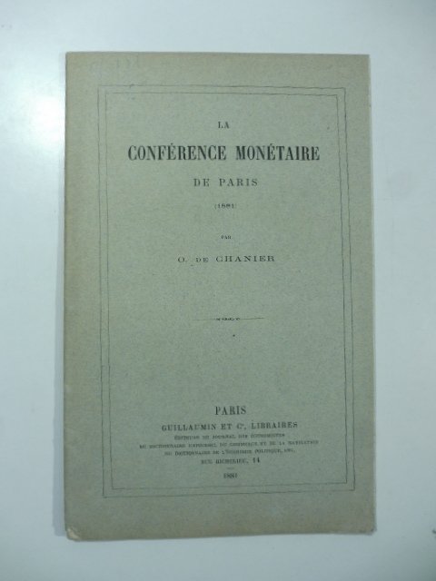 La conference monetaire de Paris (1881)