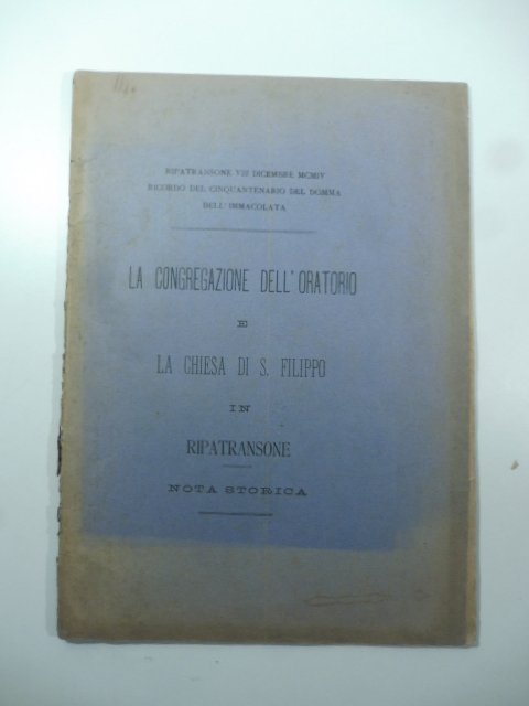 La congregazione dell'oratorio e la Chiesa di S. Filippo in …