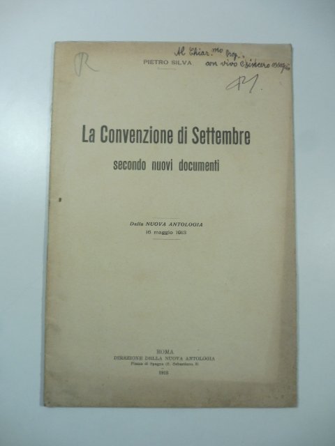 La convenzione di settembre secondo nuovi documenti