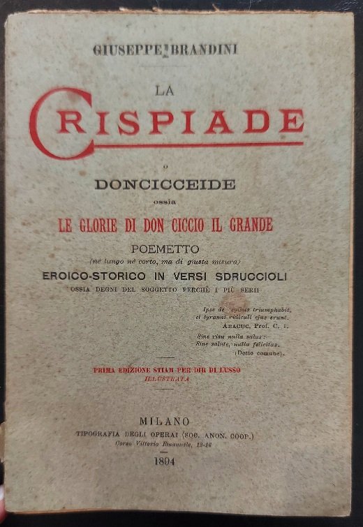 La Crispiade o Doncicceide ossia Le glorie di Don Ciccio …