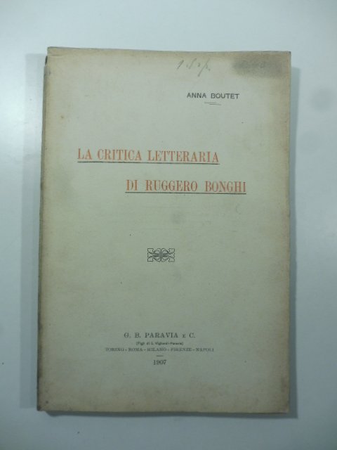 La critica letteraria di Ruggero Bonghi