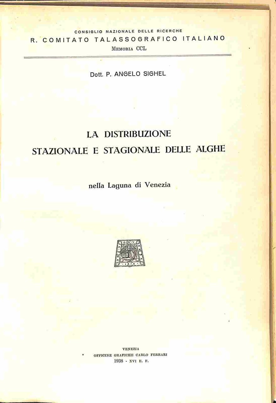 La distribuzione stazionale e stagionale delle alghe nella Laguna di …