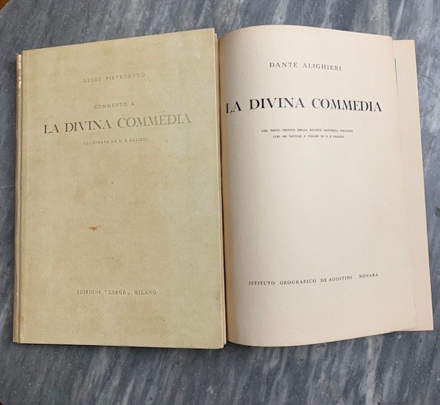 La Divina Commedia nel testo critico della Societa' Dantesca Italiana con 105 tavole a colori di G. B. Galizzi