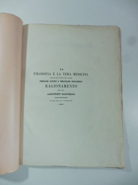 La filosofia e la vera medicina sorte 500 anni avanti …