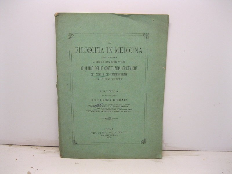 La filosofia in medicina e sulla necessita' di unire alle …