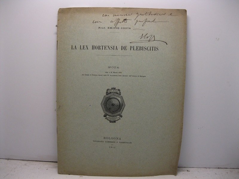 La lex hortensia de plebiscitis. Nota letta il 18 marzo …