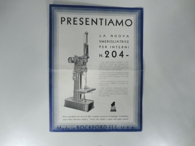 La nuova smerigliatrice per interni n. 204. Made in Rockford …