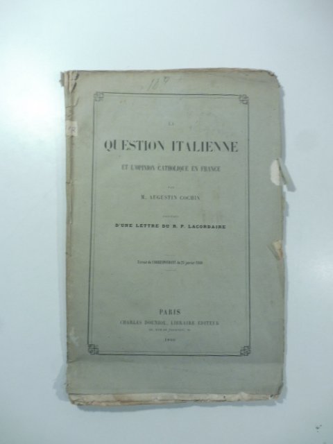La question italienne et l'opinion catholique en France | Immagine principale