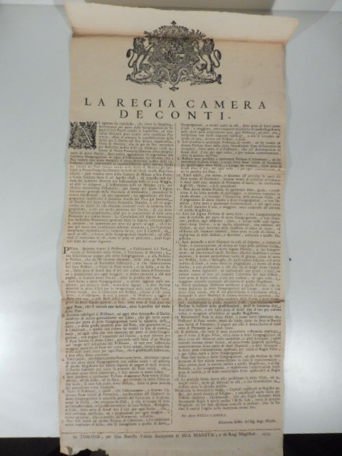 La Regia Camera dei Conti. Ad ognuno sia manifesto che … | Immagine principale