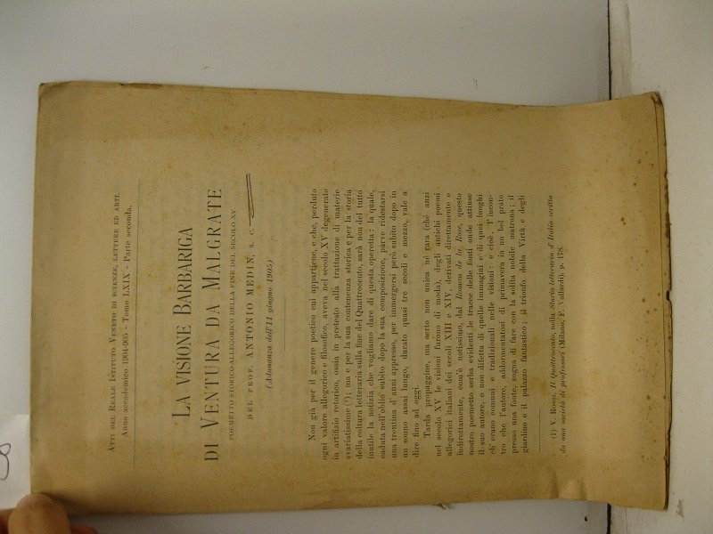 La visione barbariga di Ventura da Malgrate. Poemetto storico-allegorico della …