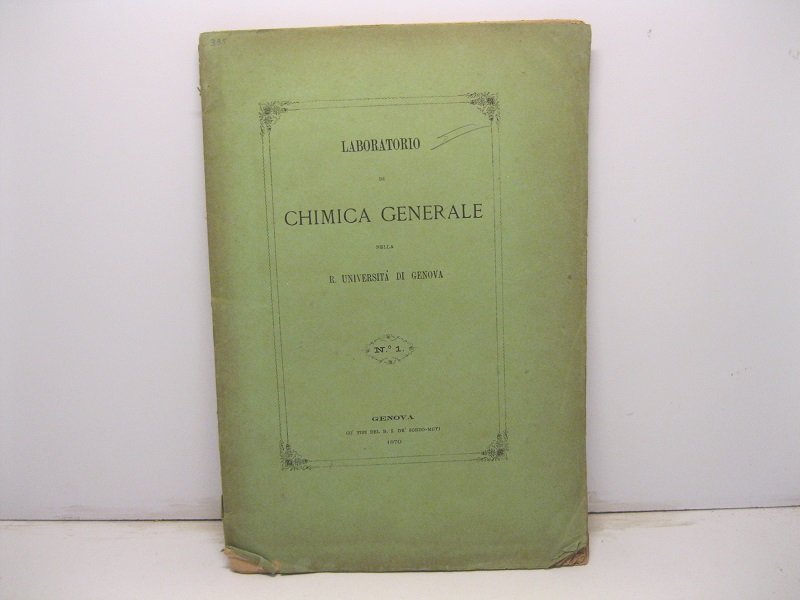 Laboratorio di chimica generale nella R. Universita' di Genova. Pneumodensimetro …