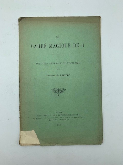 Le carre magique de 3. Solution generale du probleme