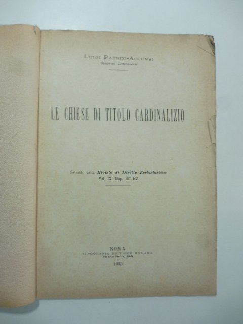 Le chiese di titolo cardinalizio