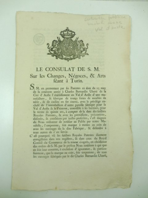 LE CONSULAT DE S. M. sur les changes, negocs et …