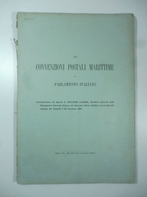 Le convenzioni postali marittime al Parlamento italiano