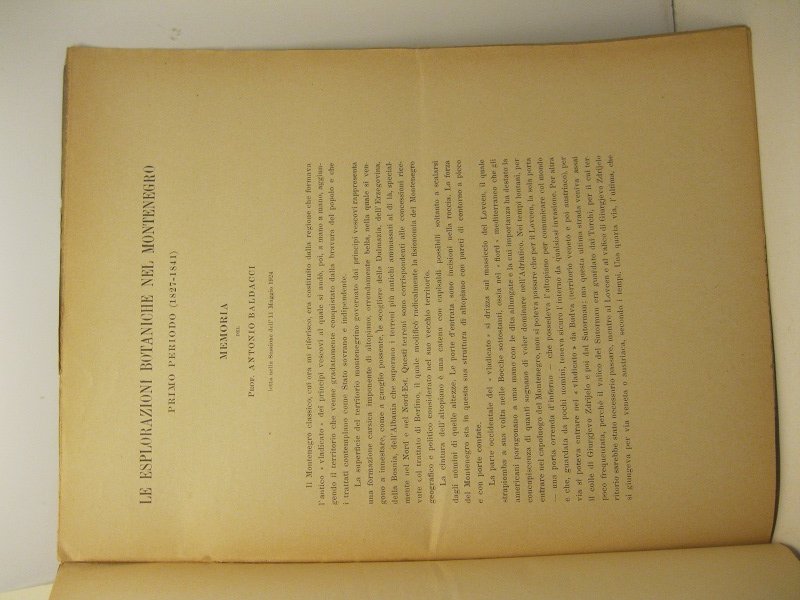 Le esplorazioni botaniche del Montenegro. Primo periodo (1827-1841). Memoria letta …