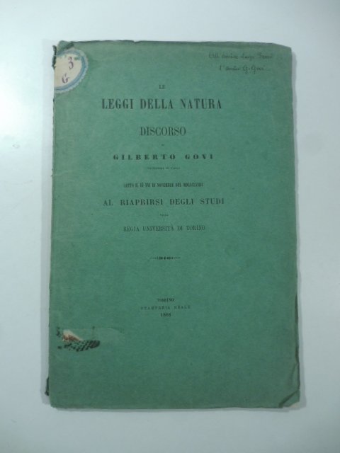 Le leggi della natura. Discorso