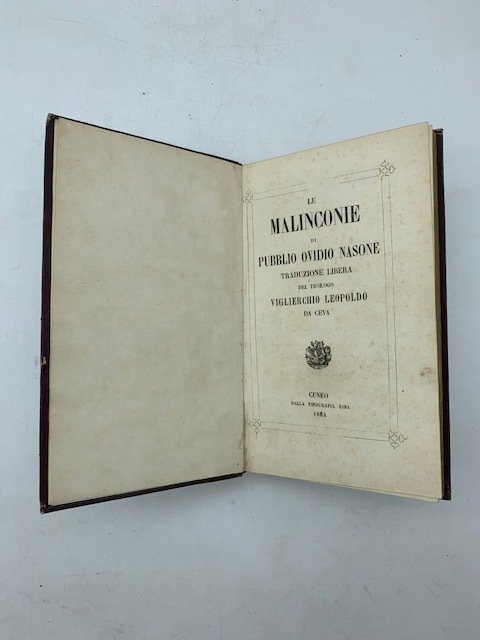 Le malinconie di Publio Ovidio Nasone. Traduzione libera del teologo …