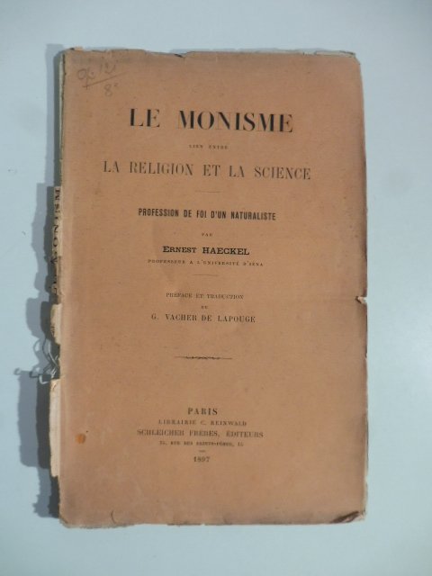 Le monisme lien entre la religion et la science
