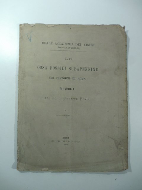 Le ossa fossili subapennine dei dintorni di Roma. Memoria