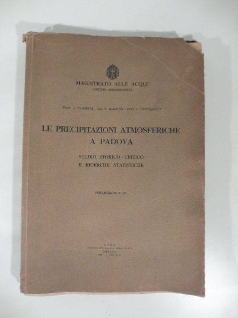 Le precipitazioni atmosferiche a Padova, studio storico - critico e … | Immagine principale