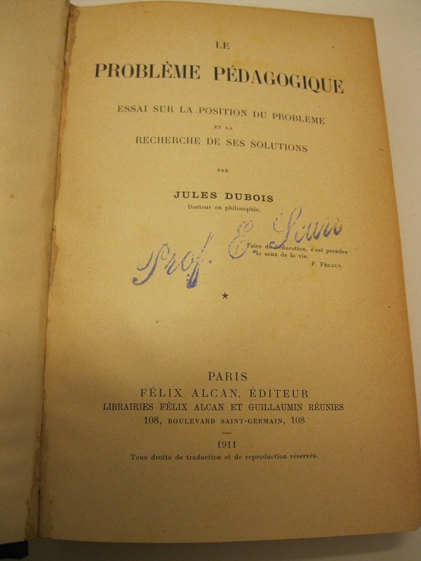 Le probleme pedagogique essai sur la position du probleme et …