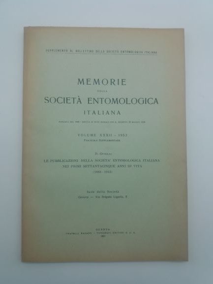 Le pubblicazioni della societa' entomologica italiana mei primi settantacinque anni …