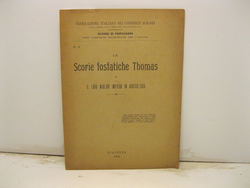 Le scorie fosfatiche Thomas e il loro miglior impiego in …