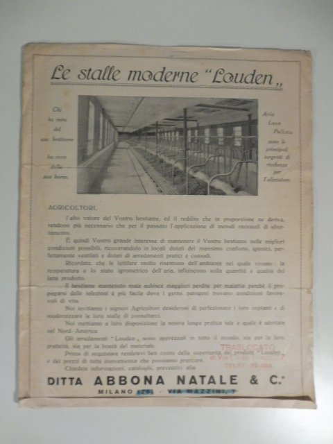 Le stalle moderne Louden. Pieghevole pubblicitario