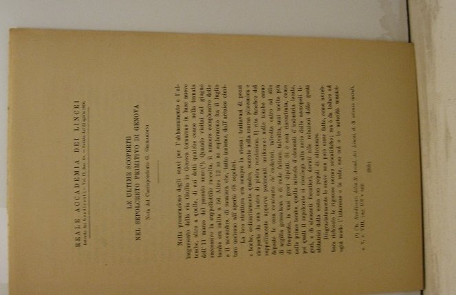 Le ultime scoperte nel sepolcreto primitivo di Genova