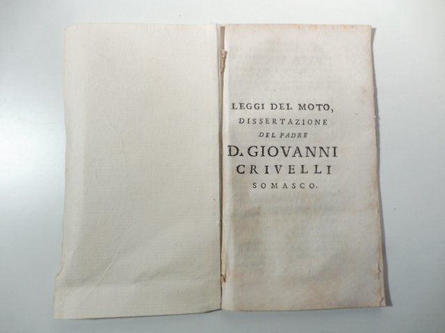 Leggi del moto. Dissertazione