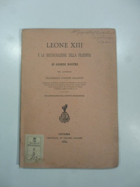 Leone XIII e la restaurazione della filosofia ai giorni nostri