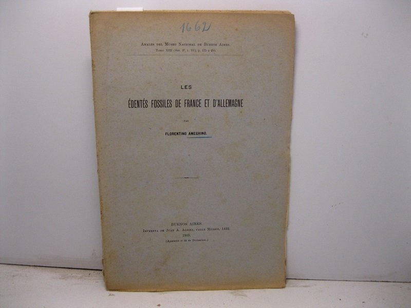 Les edentes fossiles de France et d'Allemagne