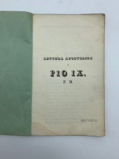 Lettera apostolica a Pio IX