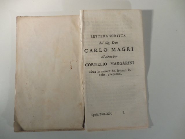 Lettera circa le pitture del settimo secolo e seguenti