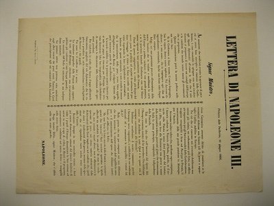 Lettera di Napoleone III. Palazzo delle Tuileries 11 giugno 1866. …