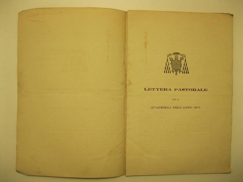 Lettera pastorale per la quaresima dell'anno 1871