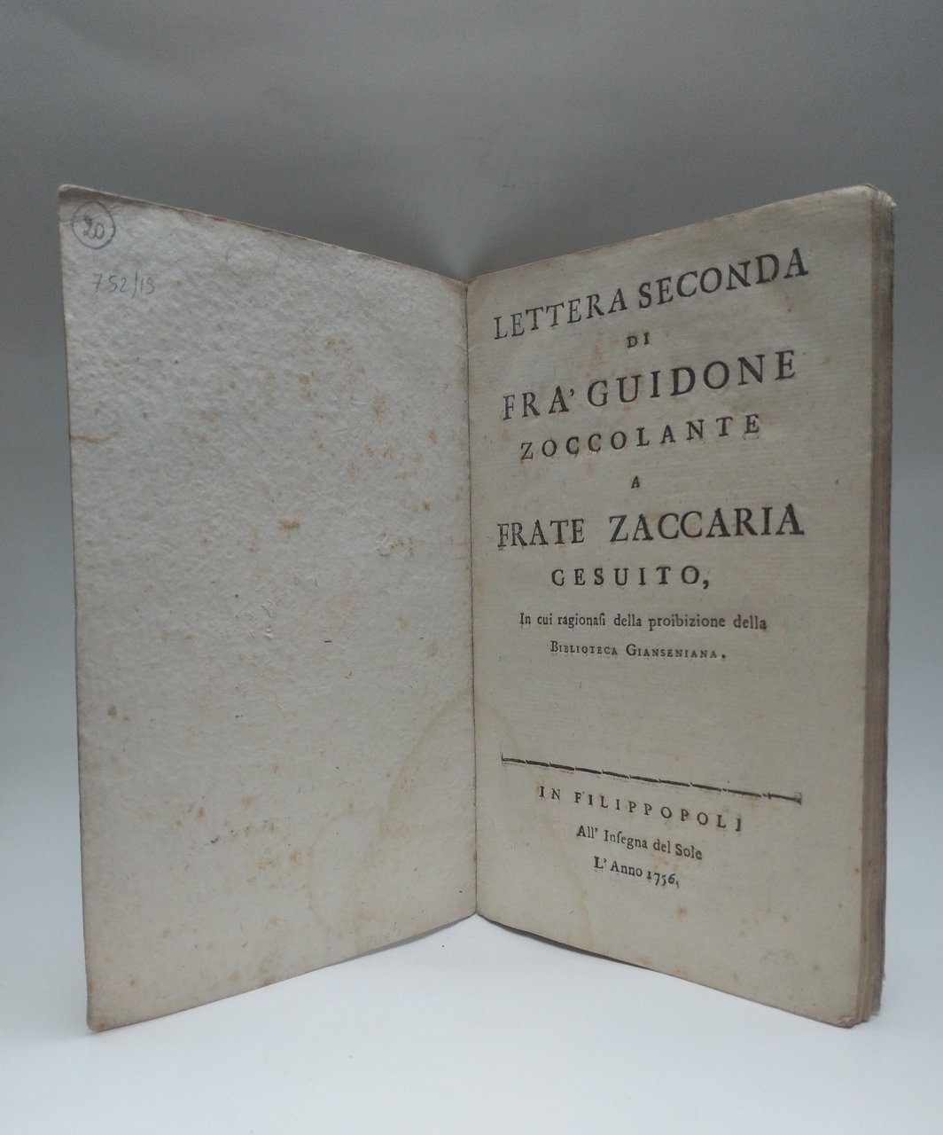 Lettera seconda di Fra Guidone zoccolante a frate Zaccaria gesuito. … | Immagine principale