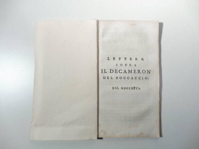 Lettera sopra il Decameron del Boccaccio del MDCCXXVI