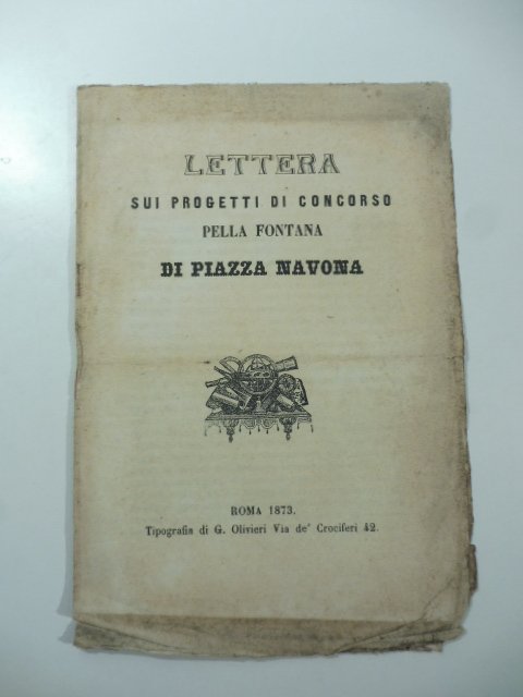 Lettera sui progetti di concorso pella fontana di Piazza Navona