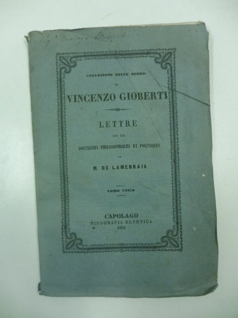 Lettre sur les doctrines philosophiques et politiques de M. De …