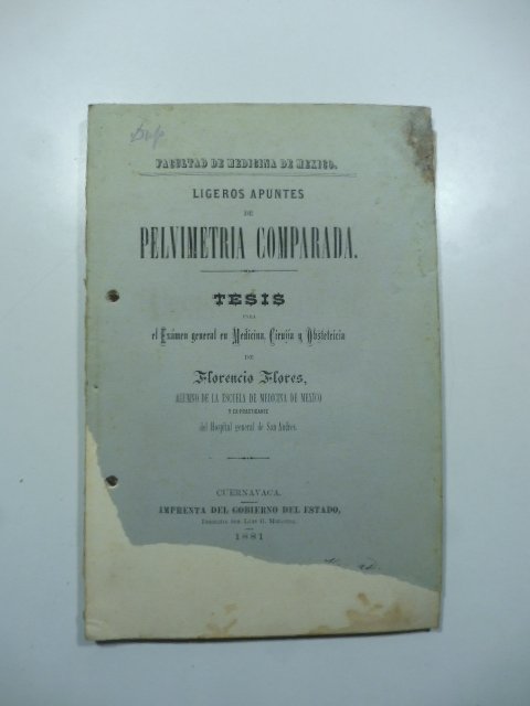 Ligeros apuntes de pelvimetria comparada. Tesis para el examen general …